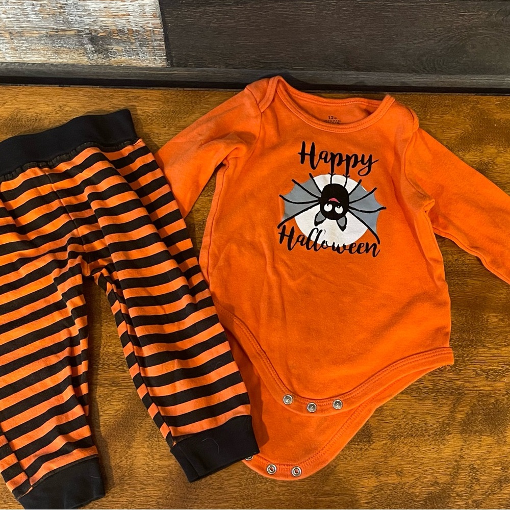 Baby Starter’s 12 Month Happy Halloween 2 pc Onesie & Pants Outfit